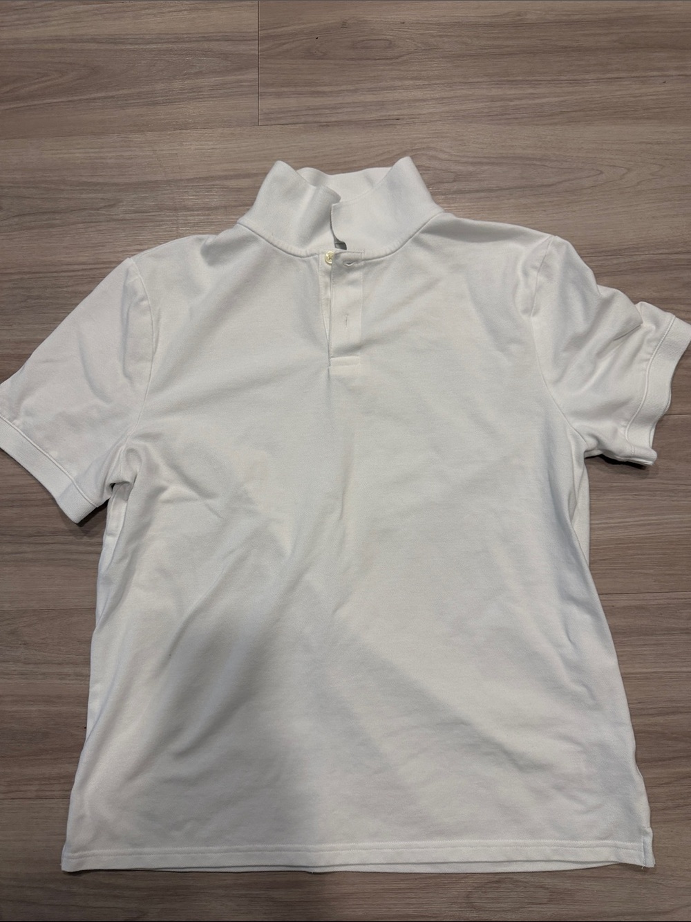 Goodfellow & Co White Short-Sleeve Polo with Stand Collar